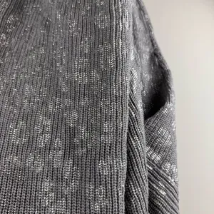 DKNY Jeans 100% Cotton Gray & Metallic Silver‎ Animal Print Size L Crew Sweater thumbnail 9