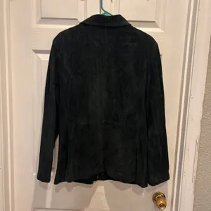 St. Johns Bay Womens XL Black Washable Suede Leather Full Zip Collared Jacket thumbnail 6