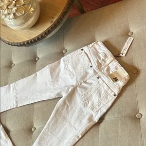 NWT Alice + Olivia Stacey Bell White BK Knee Seam Size 24 thumbnail 11