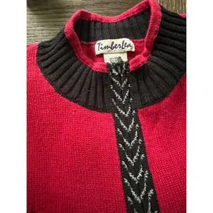 Timberlea Women's Red Black‎ Bear Motif Cardigan Sweater XL thumbnail 2