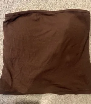 Klassy Network Chocolate Brown Ribbed Tube Top thumbnail 1