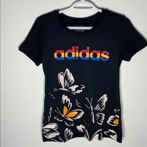 Adidas x Farm Rio black butterfly t-shirt thumbnail 3