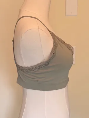 H&M green lace trimmed unlined bralette thumbnail 3