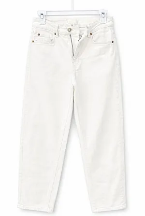 H&M White High Rise Straight Leg Jeans Womens US 2 EU 34 Denim Pants thumbnail 1