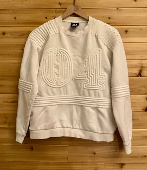 Ivy Park Small White Corded 04 Cotton Crewneck Sweatshirt thumbnail 1