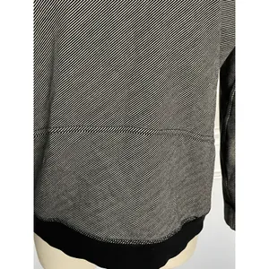 Lululemon Keep Up Crew Size 6 Black Stripe Cotton Fleece Athleisure Sweatshirt thumbnail 7