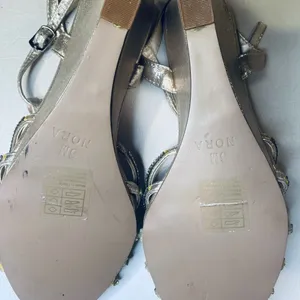 David's Bridal Metallic Strappy Heels thumbnail 3