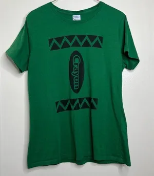Green Crayon Short Sleeve T Shirt Women’s Size Large Costume Teacher Daycare thumbnail 1