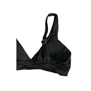 NWT Andie The Belmar Top Twisted V Neck Plunge Bikini Swim Removable Cup S Black thumbnail 4