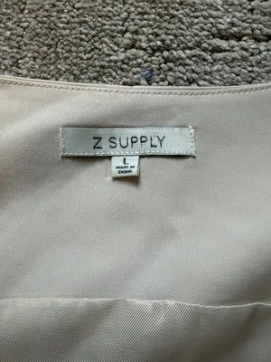 Z-Supply Eleanor Cream Twill Vest sz L thumbnail 2