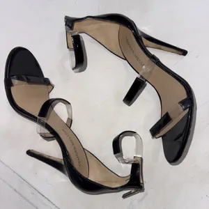 Tamara Mellon Black Clear Designer Quiet Luxury Minimalist Shoes Pumps Heels 38 thumbnail 4