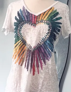 Delia's Vintage Y2K-era "Doe" Graphic White Burnout V-neck T-shirt thumbnail 2