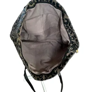 Unbranded Leopard Print Tote Bag Black Beige thumbnail 2