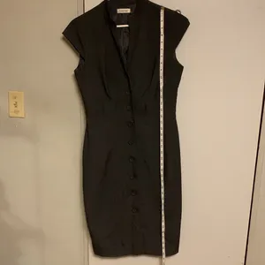 Women's Pencil Stretchy Full Buttoned Dress Gray Sz 8 thumbnail 8