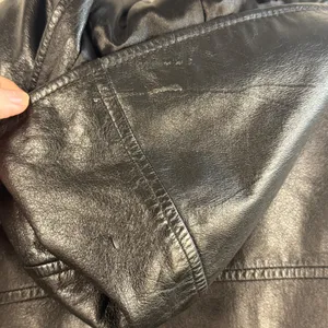 Wilsons Leather Hooded Leather Coat‎ Full Zip Pockets Black Size M Capsule READ thumbnail 9