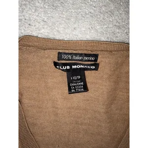 CLUB MONOCO ~ Xs ~‎ Brown 100% Extra Fine Italian Merino Wool Sweater thumbnail 3
