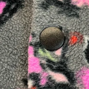 VERA BRADLEY Jacket Women's Small Gray Pink Floral Sporty Fleece‎ Pullover Cozy thumbnail 5
