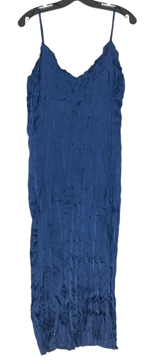 NWT Zara Dress Slip Midi Blue M Spaghetti Strap Minimalist 90s Y2K Date Night thumbnail 1