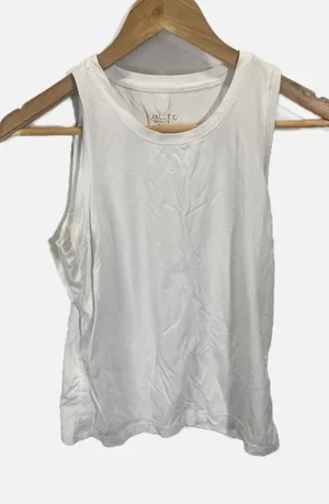 Lilly Pulitzer Tank Top Womens Medium White Luxletic Ruched Side Athletic Yoga thumbnail 1