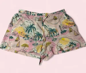 Cynthia Rowley Pink Tropical Palm Print Sleep Shorts thumbnail 1