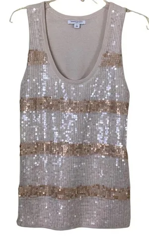 Banana Republic Sequined Deep Scoop Neck Sleeveless Sweater Size Small thumbnail 1