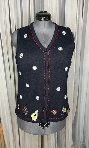 Christopher & Banks Christmas winter sweater vest snowflake mitten hat scarf thumbnail 1