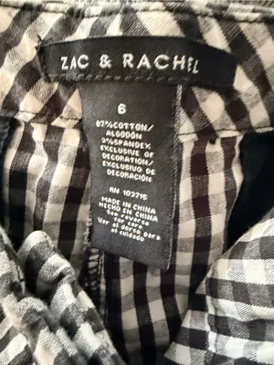 Zac & Rachel Black and White Gingham Shorts thumbnail 3