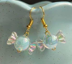 Handmade light blue Kawaii candy dangle earrings🍬 thumbnail 1