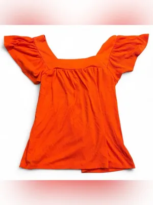 Old Navy Women’s Orange Square Neck Blouse thumbnail 2