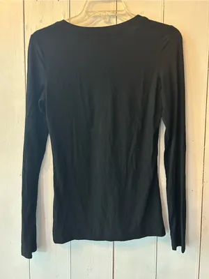Black Long-Sleeve Henley with Chest Pockets small thumbnail 2