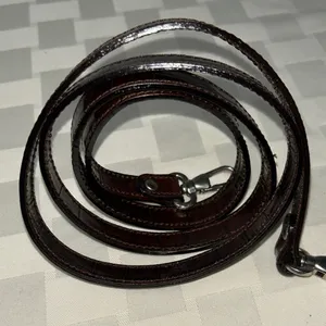 Crocodile Embossed Brown Leather Strap Purse/Bag thumbnail 1