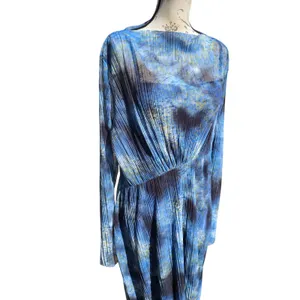 & Other Stories NWT Blue Tie Dye Pleated Mesh Midi Dress Stockholm Atelier‎ M thumbnail 5