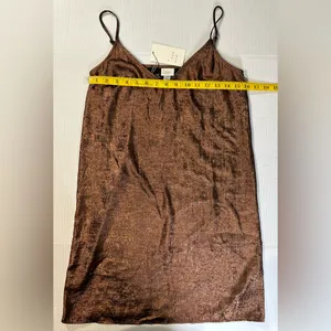 A New Day Copper‎ Metallic Cami Slip Dress XS NWT thumbnail 5