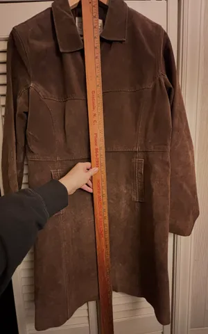 JG HOOK *VINTAGE*1990s* DARK BROWN SUEDE COAT Size M thumbnail 7
