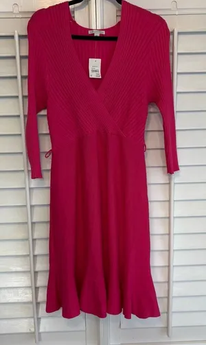 Cato Pink‎ Ribbed Sweater Dress Size Medium thumbnail 1