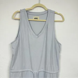 Madewell Grey Sleeveless Casual Romper Womens L Cinch Waist Summer Beachy thumbnail 3