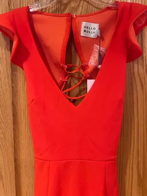 Hello Molly Take the Reigns V-Neck Lace-Up Back Ruffle Mini Dress Size XS 2 thumbnail 11