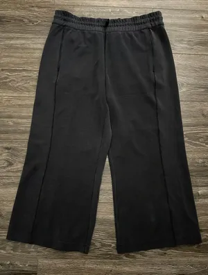 Lululemon Ribbed Softstreme Mid-Rise Wide-Leg Cropped Pant 25" Graphite Grey 14 thumbnail 1