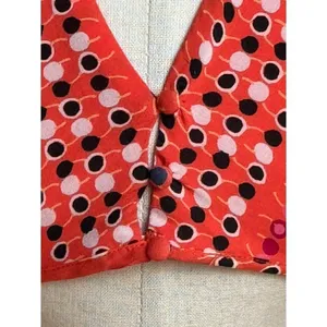 Free People Red Coryn Coral Polka Dot Long Sleeve Fit And Flare Dress Size‎ 0 thumbnail 9