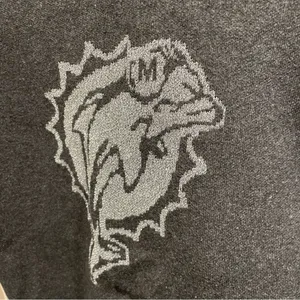 Cute Miami Dolphins NFL metallic logo charcoal gray sweater thumbnail 4