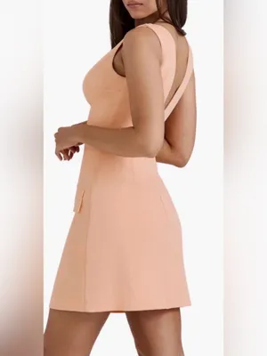 NEW House of CB Olympia Deep V neck sleeveless mini Dress sz Medium thumbnail 3
