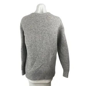 Aritzia Wilfred Dorothy Gray Wool V Neck Long Sleeve Cardigan Sweater Top Sz 2XS thumbnail 2