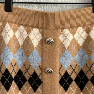 NWT Maje Argyle‎ Jilina Wool Blend Mini Skirt in Camel Size 38/Small thumbnail 4