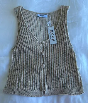 Grey Bandit NWT  Always Split Front Knit Top thumbnail 2