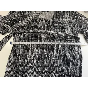 Apt. 9 Faux Wrap Dress Black White‎ Abstract Geometric V-Neck XL Officewear thumbnail 7
