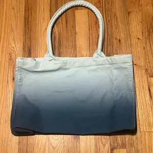 Athleta Blue Ombré Canvas Tote Bag thumbnail 3