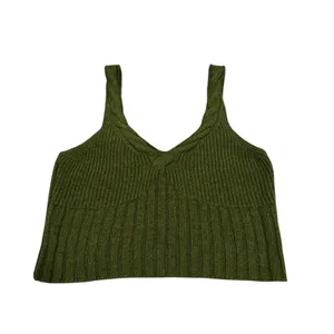ANTHROPOLOGIE Crop Cable-knit Summer Sweater Tank In Green L thumbnail 4
