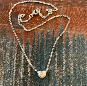 Sterling silver rhinestone heart (2 thumbnail 1