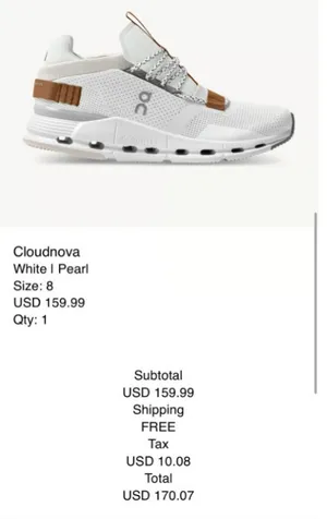 On Cloudnova in pearl women’s size 8 thumbnail 7