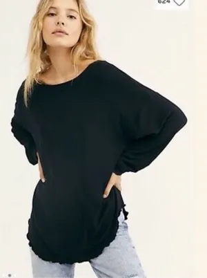 Free People NWT shimmy shake ‎ Black Low Back Top small thumbnail 1